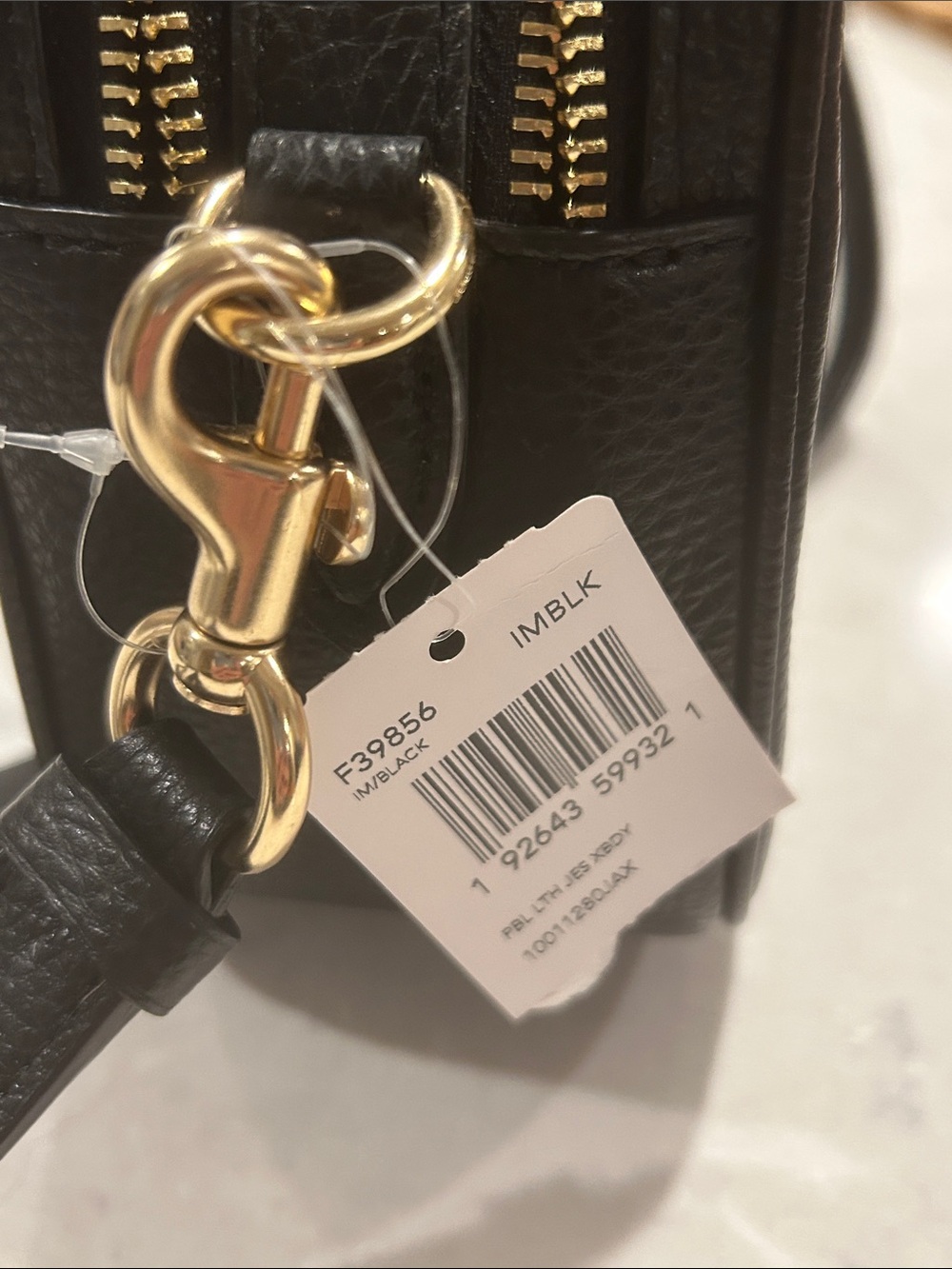 Coach Black Pebbled Leather Crossbody with Gold-Tone Hardware NWT - Picture 4 of 10